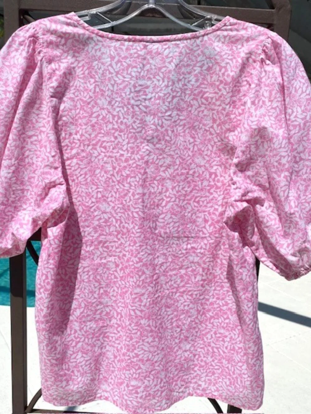 J. Crew Womens Floral Top Cotton Pink Blouse XS